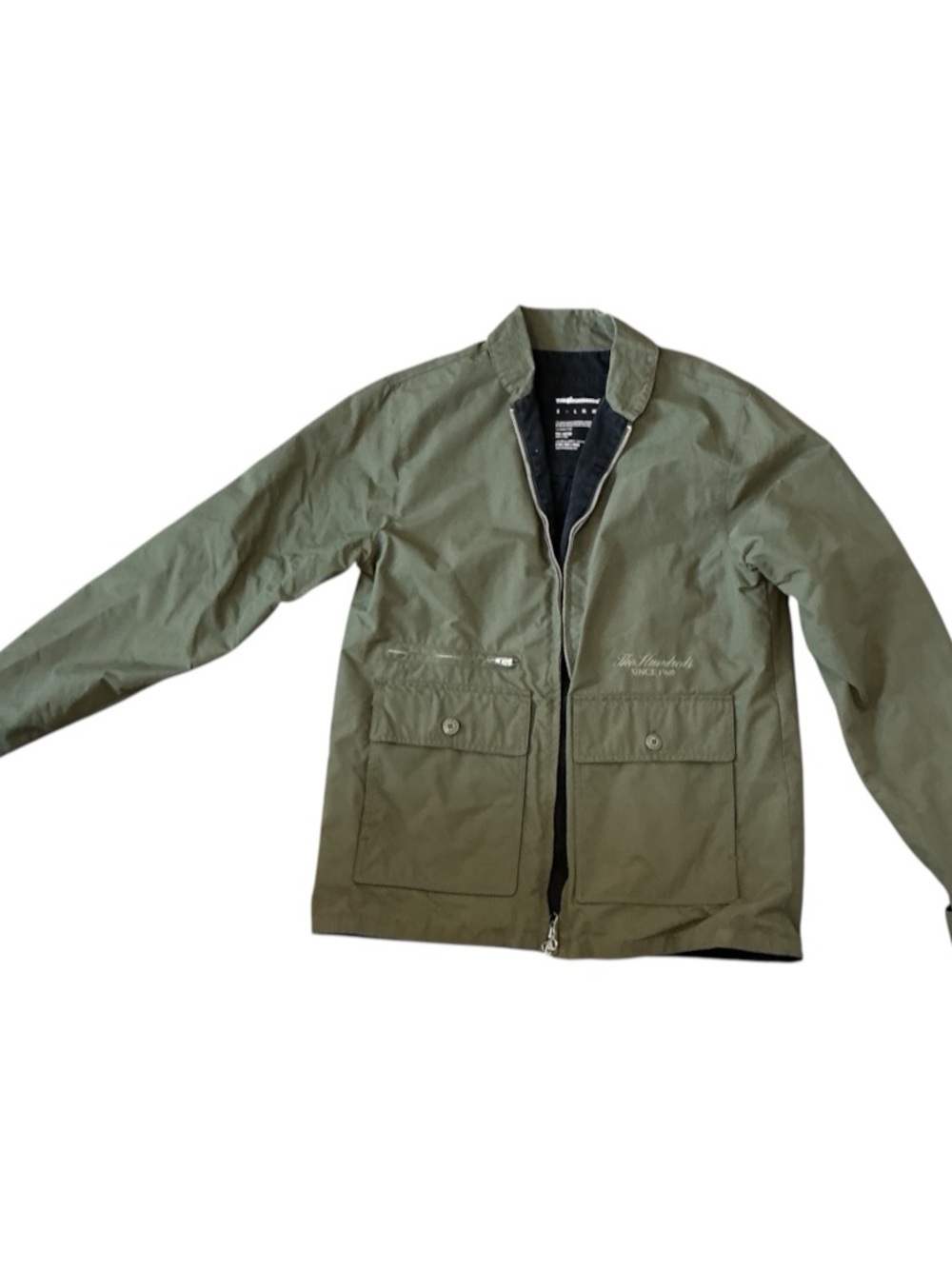 The Hundreds Jacket Mens Size Medium Green Varsity Military Bomber Coat Snap Up